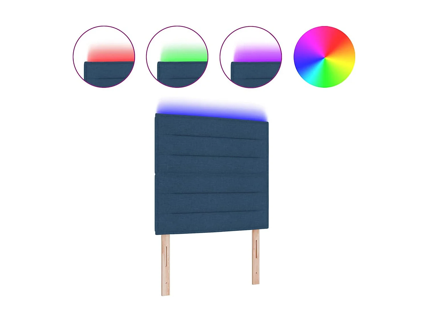 Tête de lit LED avec des lumières à LED Bleu 80 cm tissu