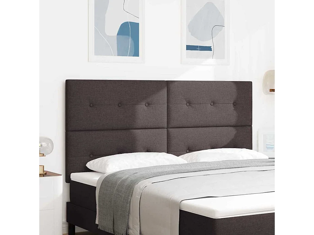 Tête de lit avec tête de lit Marron foncé 180 cm tissu