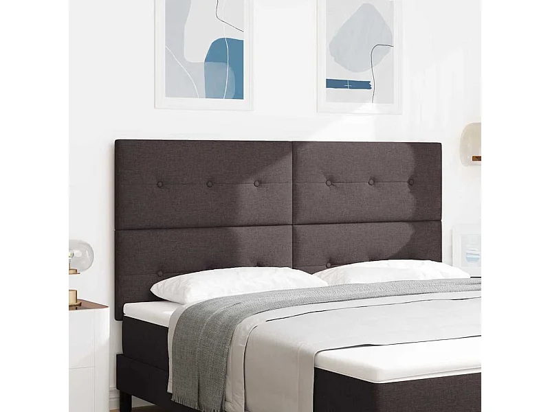 Tête de lit avec tête de lit Marron foncé 180 cm tissu
