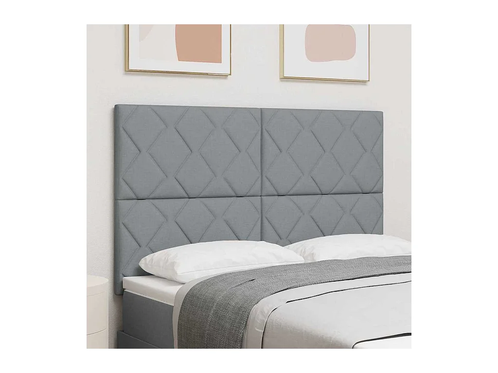 Tête de Lit en Tissu Géométrique Gris clair 140 cm tissu