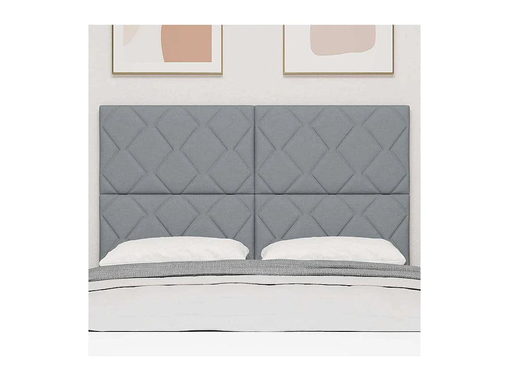 Tête de Lit en Tissu Géométrique Gris clair 140 cm tissu