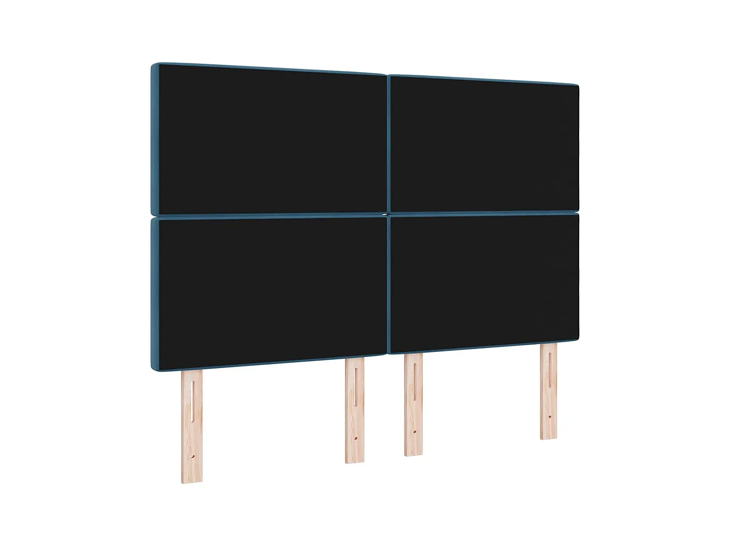 Tête de Lit LED Argyle Bleu foncé 144 cm Velours