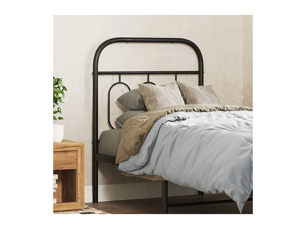 Cabeceira de cama 75 cm metal preto