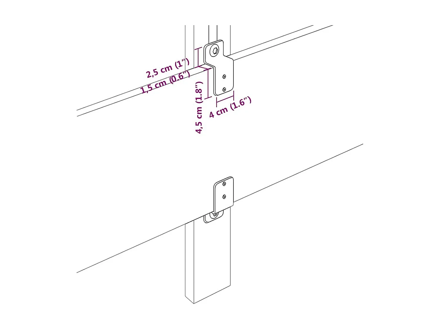 Stoffen Hoofdbord Geometrisch Donkerbruin 90 cm Stof
