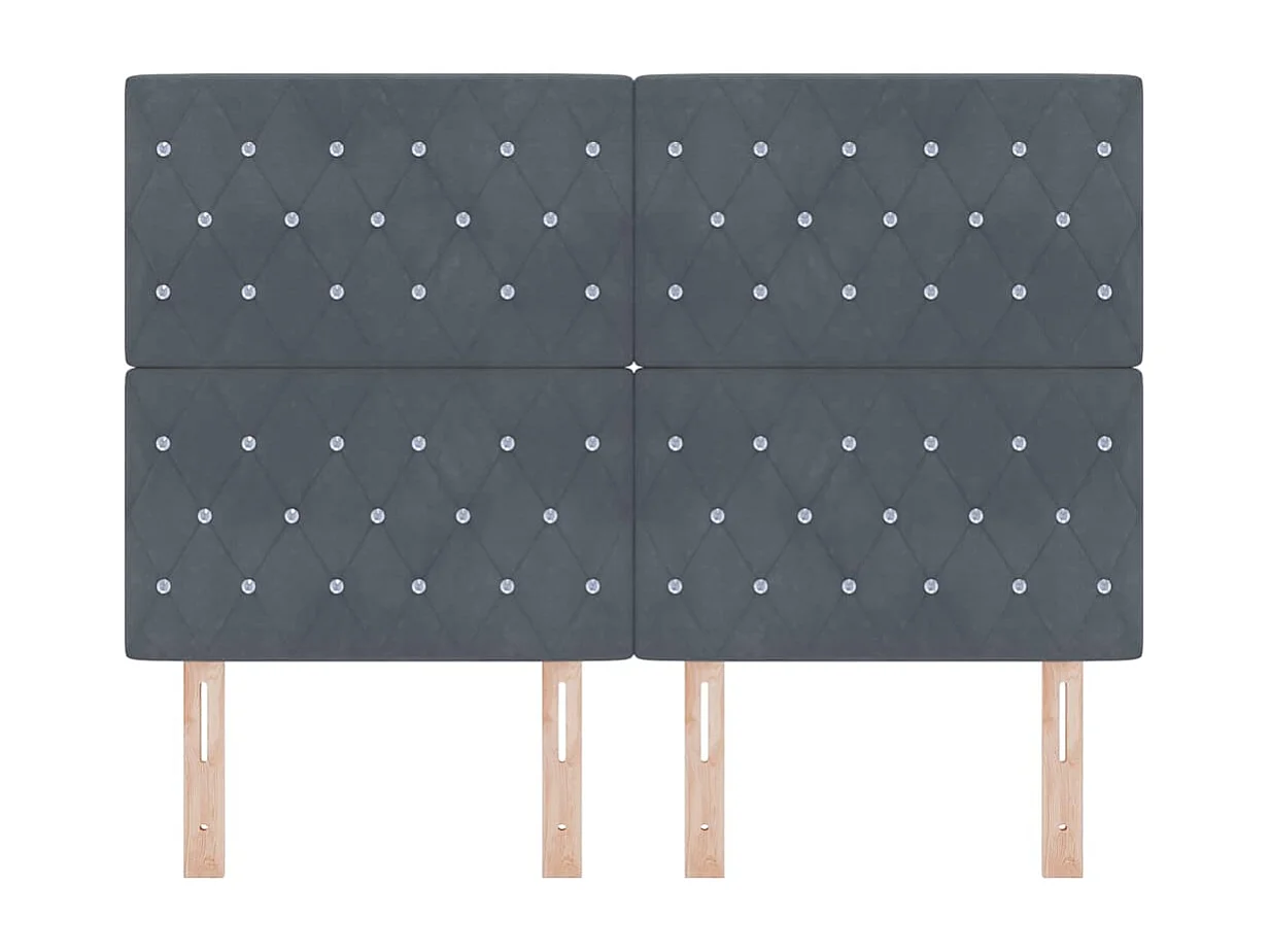 Tête de Lit LED Argyle Gris foncé 80 cm Velours