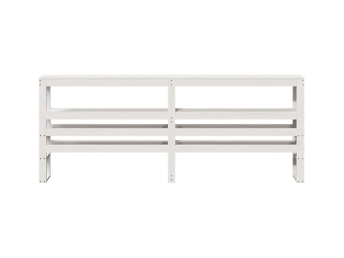 Hoofdbord met schappen 200 cm massief grenenhout wit