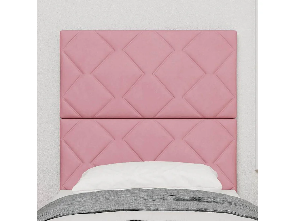 Tête de Lit LED avec des lumières à LED Rose 80 cm Velours