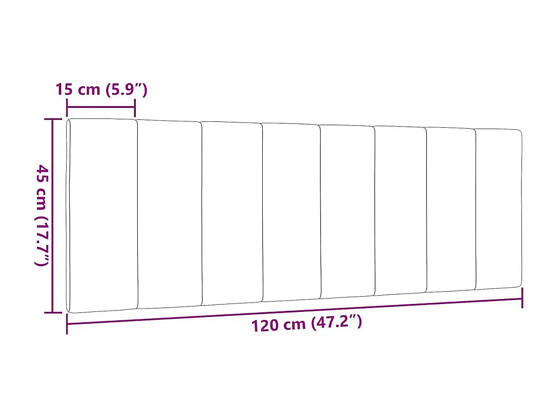 Hoofdbordkussen "Hanko" 120 cm stof taupe