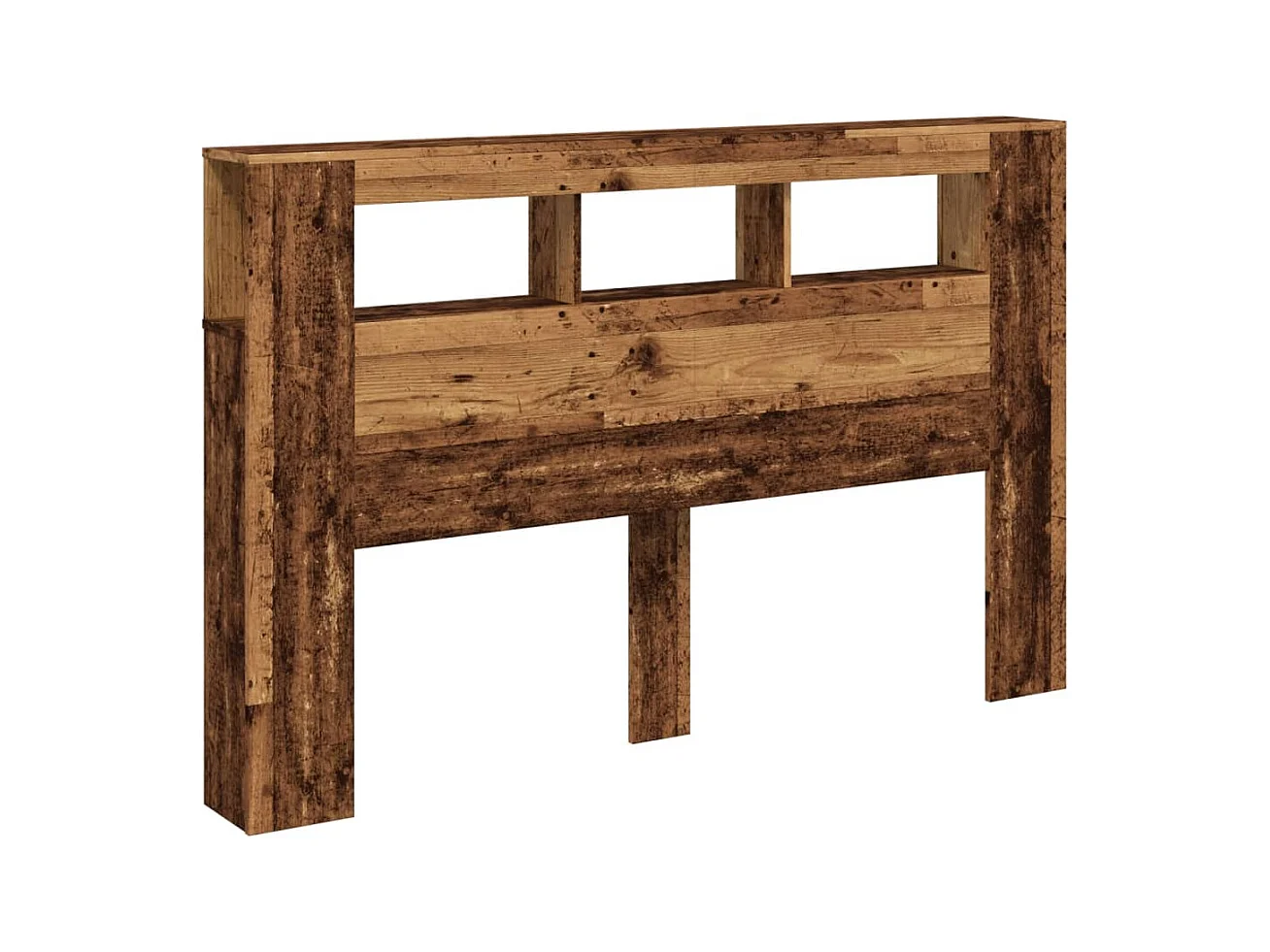 Tête de lit à LED vieux bois 160x18,5x103,5cm bois d'ingénierie