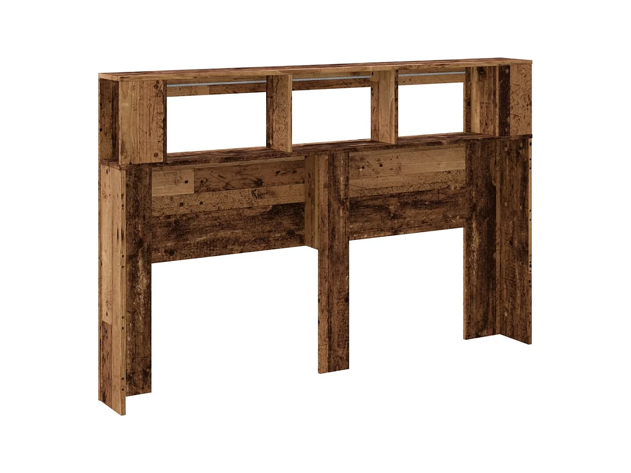 Tête de lit à LED vieux bois 160x18,5x103,5cm bois d'ingénierie