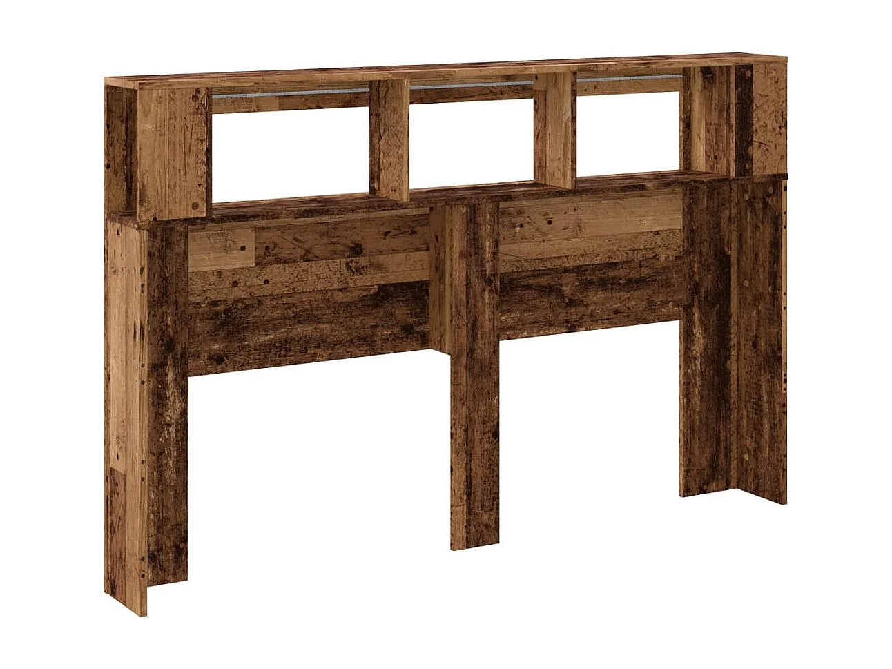 Tête de lit à LED vieux bois 160x18,5x103,5cm bois d'ingénierie