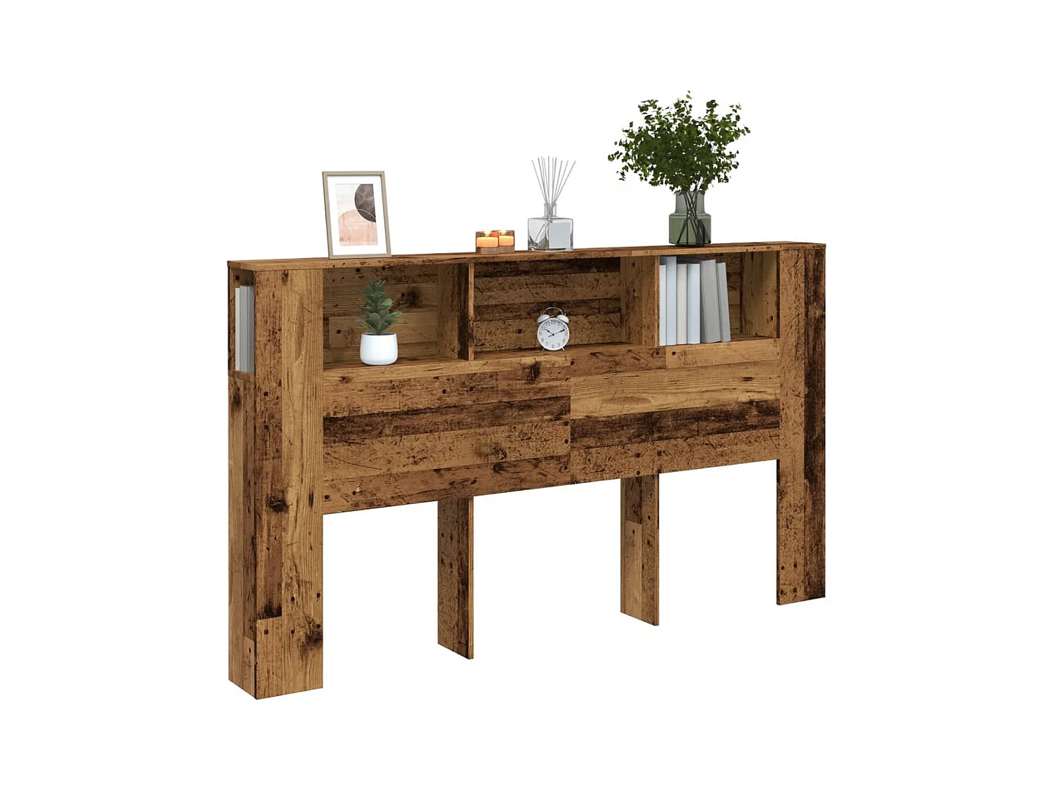 Armoire de tête de lit vieux bois 180x18,5x102,5 cm