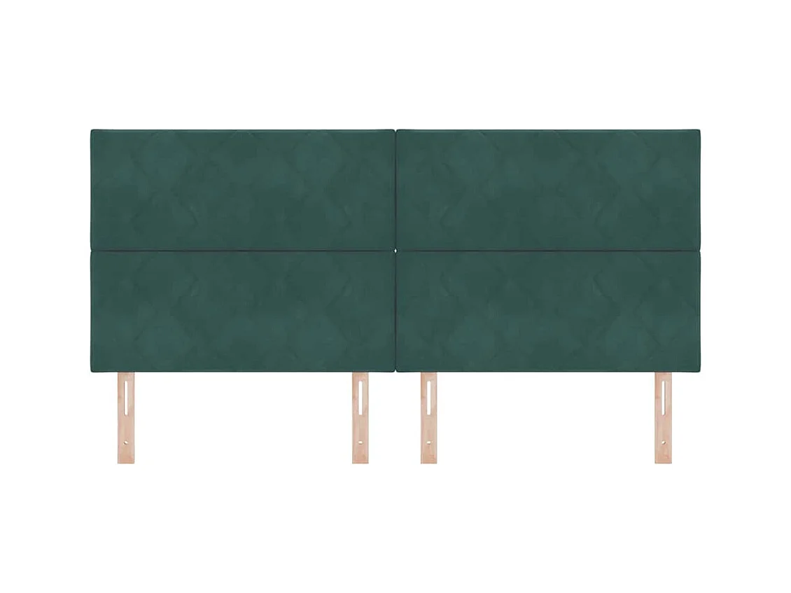 Tête de lit Montage mural Géométrique Vert foncé 200 cm Velours