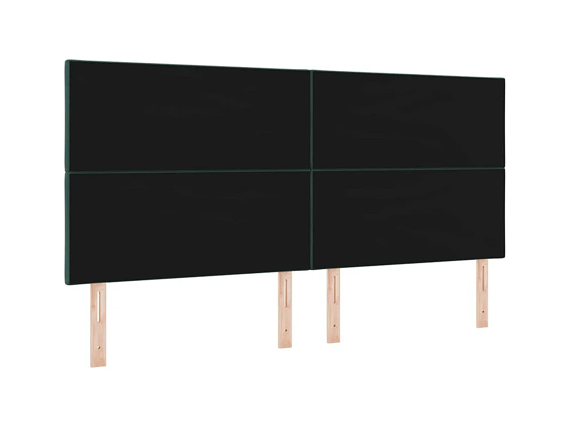 Tête de lit Montage mural Géométrique Vert foncé 200 cm Velours