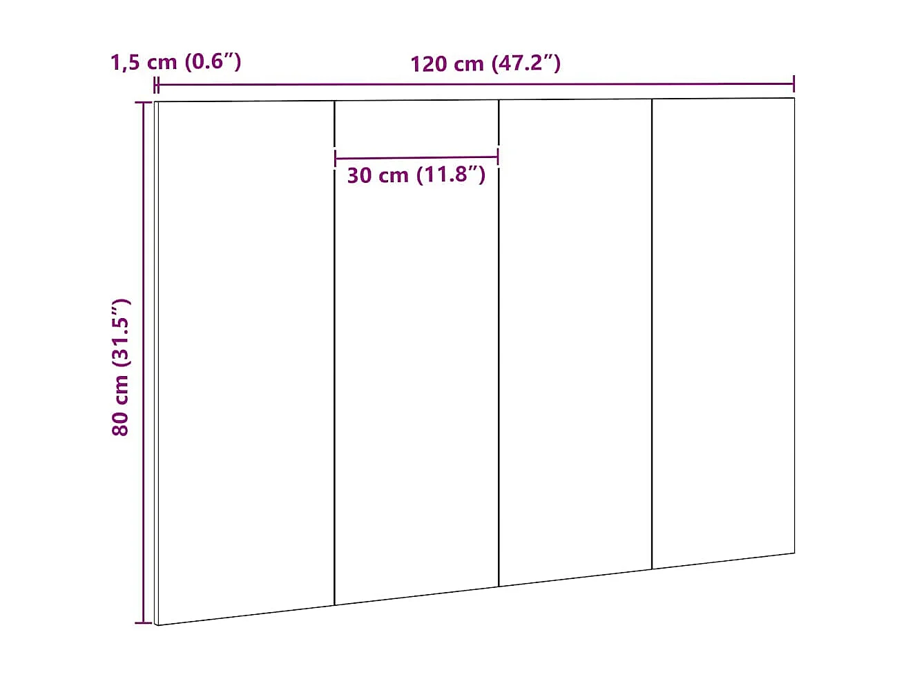 Hoofdbord Zwart eiken 120 x 1,5 x 80 cm Bewerkt hout