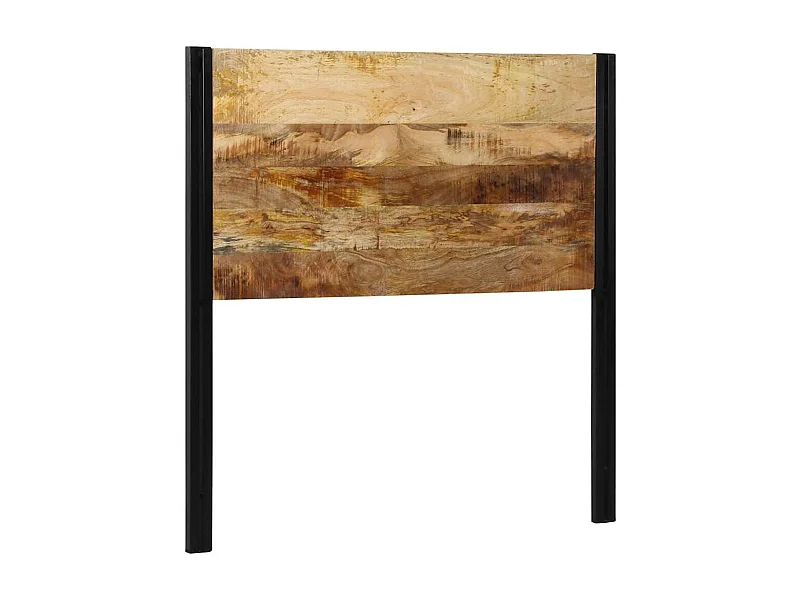 Tête de lit 100 cm bois massif manguier et fer