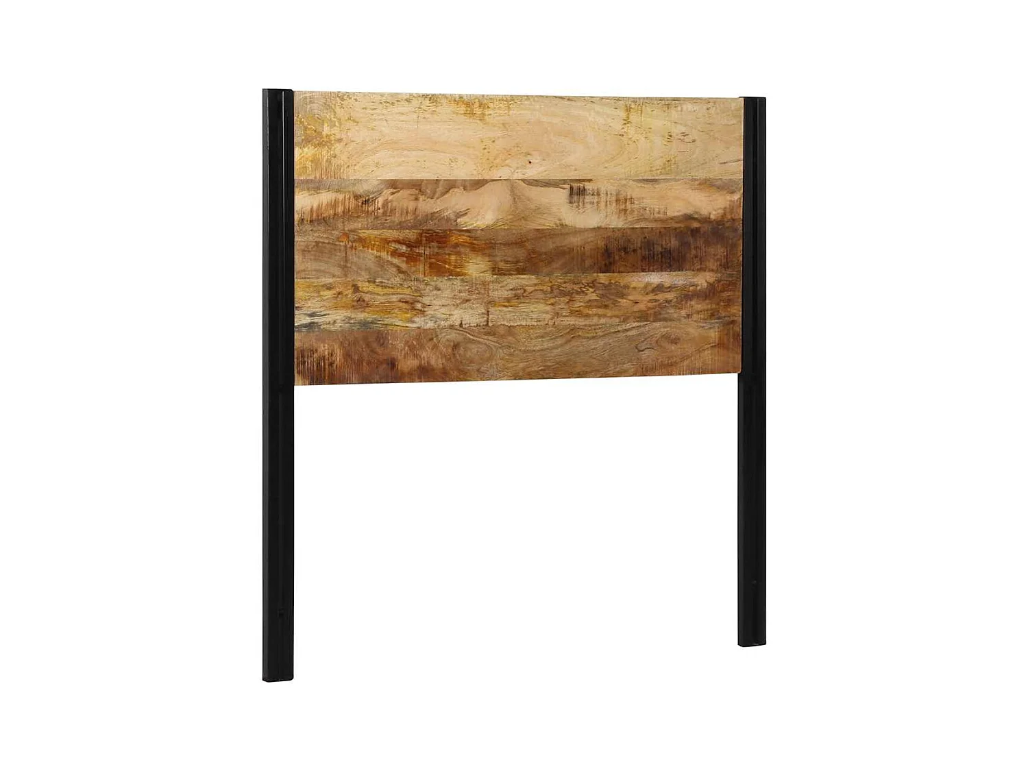 Tête de lit 100 cm bois massif manguier et fer