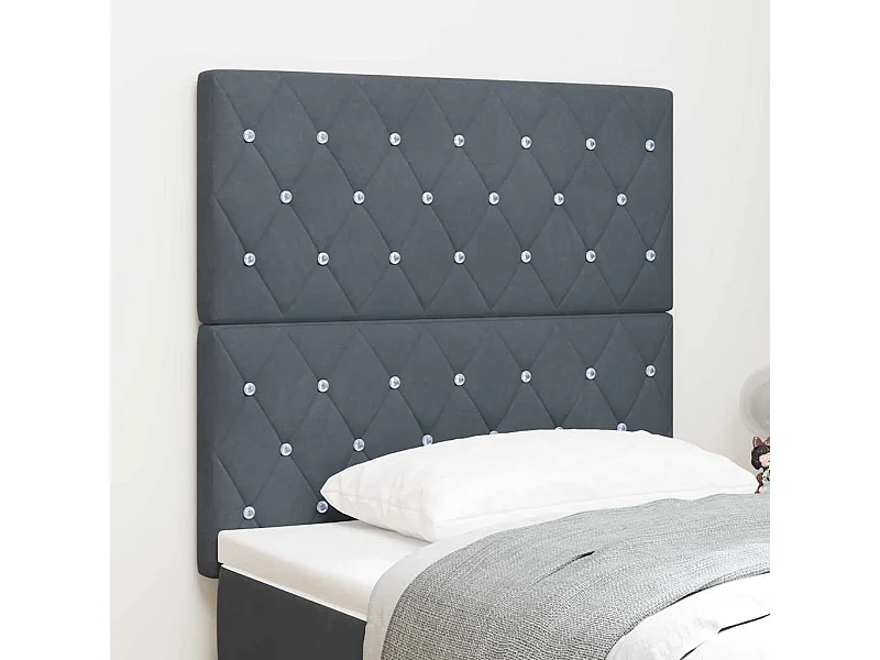 Tête de Lit LED Argyle Gris foncé 90 cm Velours