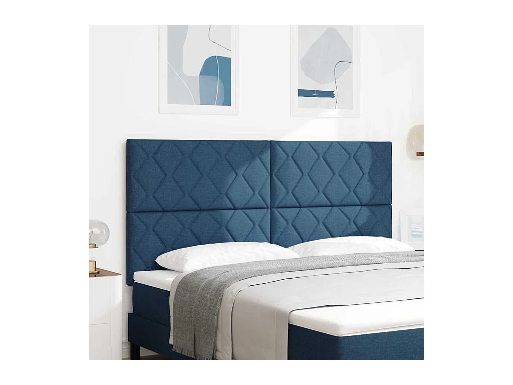 Tête de Lit en Tissu Géométrique Bleu foncé 180 cm tissu