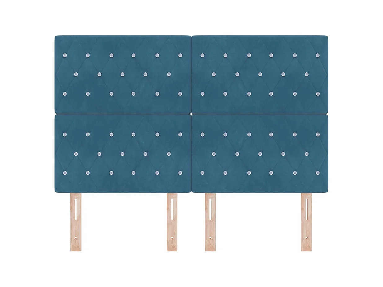 Tête de Lit en Velours Argyle Bleu foncé 160 cm Velours