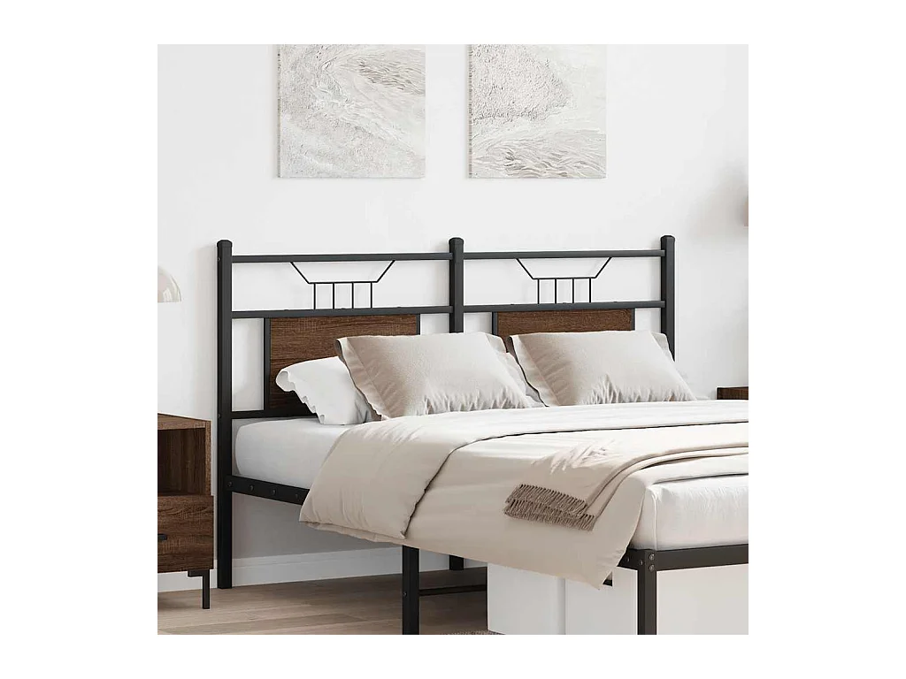 Tête de lit chêne marron 150 cm bois d'ingénierie et acier