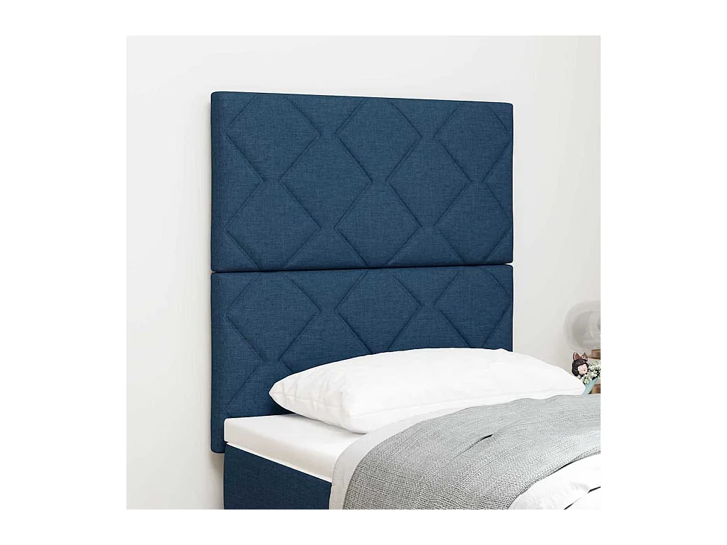 Tête de Lit en Tissu Géométrique Bleu 80 cm tissu