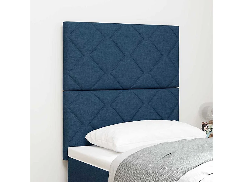 Tête de Lit en Tissu Géométrique Bleu 80 cm tissu