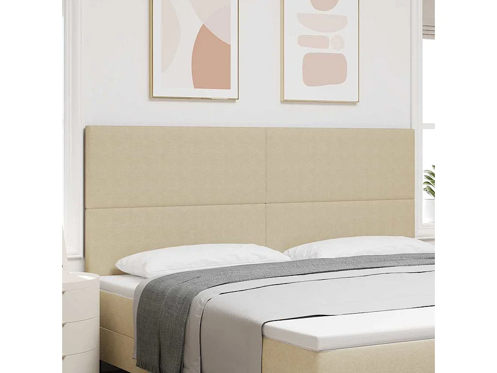 Tête de lit Vert gris clair 200 cm Tissu côtelé