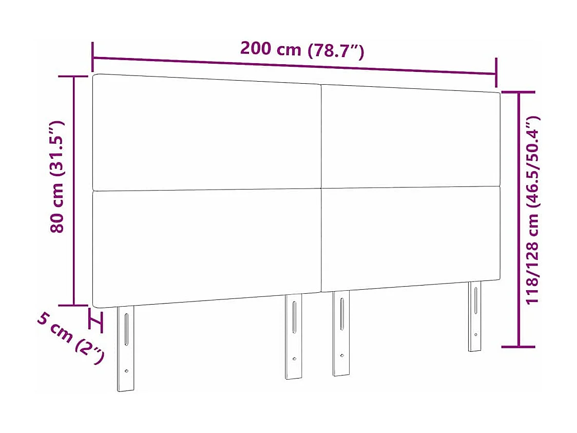 Tête de lit Vert gris clair 200 cm Tissu côtelé