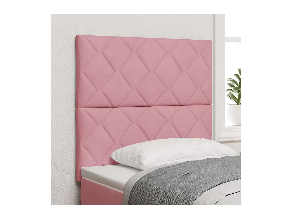 Tête de lit Montage mural Géométrique Rose 90 cm Velours