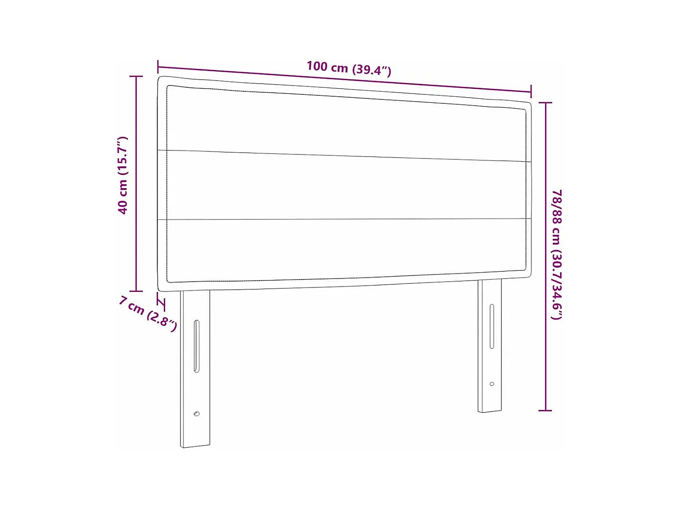 Tête de lit avec tête de lit Crème 100 cm tissu