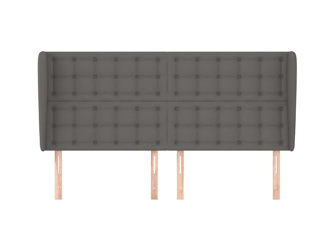 Tête de lit avec oreilles Gris 163x23x118/128 cm Similicuir