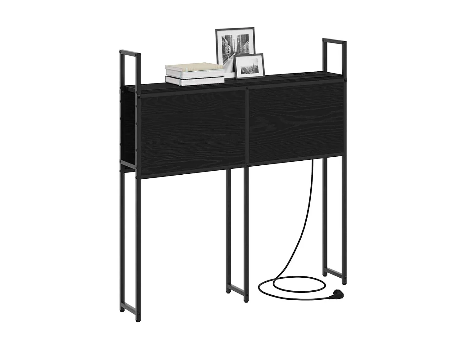 Tête de lit avec Station de Charge Chêne noir 75 cm