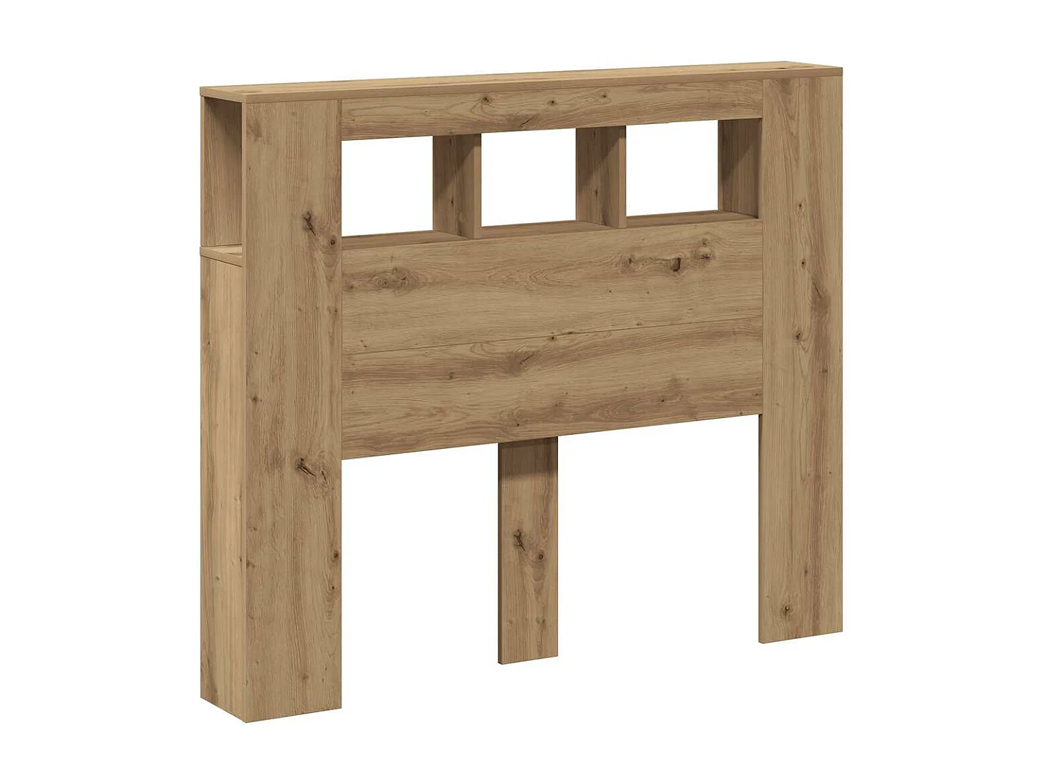 Hoofdeinde met LED 120x18,5x103,5 cm hout artisanaal eikenkleur