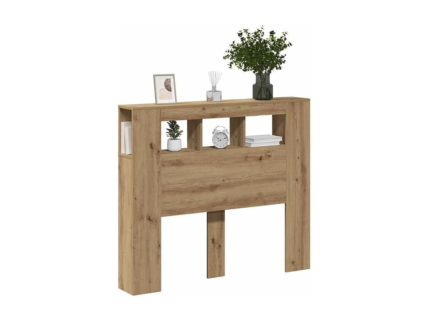 Hoofdeinde met LED 120x18,5x103,5 cm hout artisanaal eikenkleur