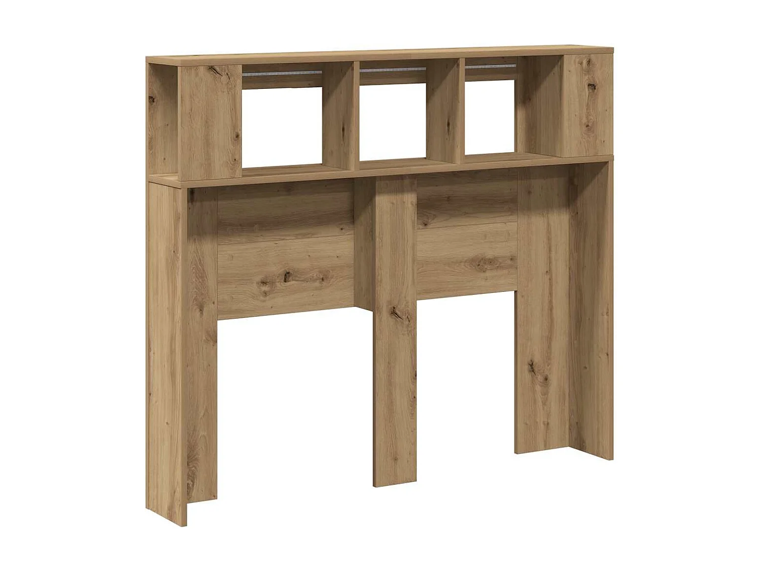 Hoofdeinde met LED 120x18,5x103,5 cm hout artisanaal eikenkleur