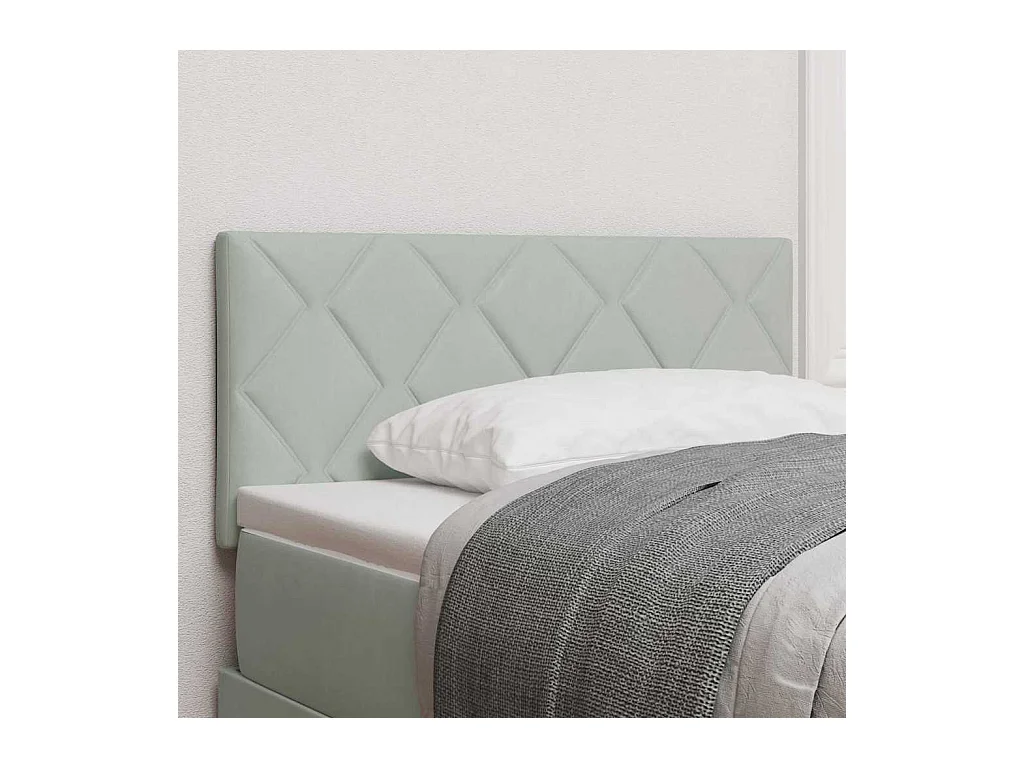 Tête de Lit LED Géométrique Gris clair 90 cm Velours