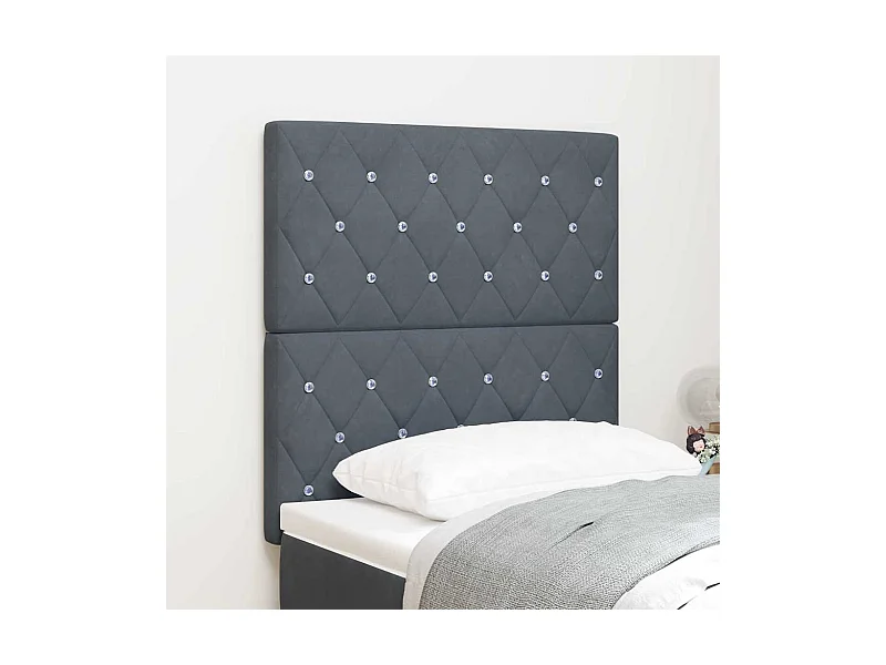 Tête de Lit LED Argyle Gris foncé 80 cm Velours