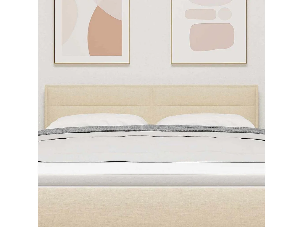 Tête de lit LED avec des lumières à LED Crème 160 cm tissu