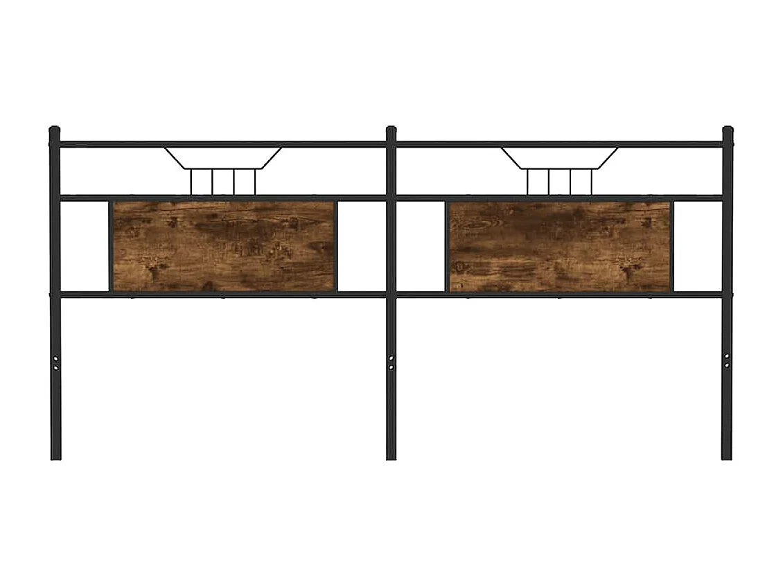 Tête de lit chêne fumé 180 cm bois d'ingénierie et acier