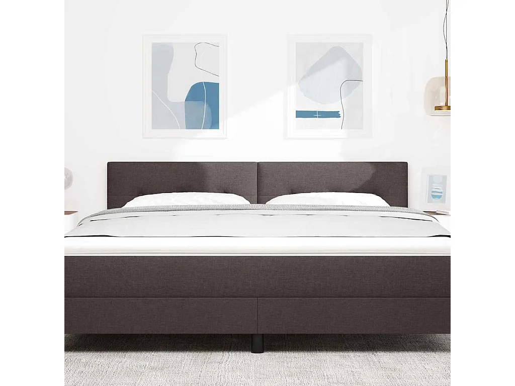 Cabecero con cabecera Manual Marrón oscuro 180 cm tela