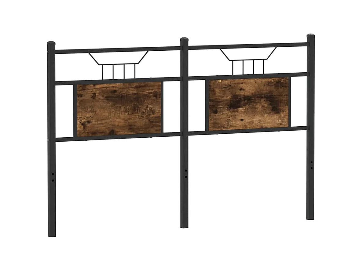 Cabeceira de cama 150 cm derivados madeira/aço carvalho fumado