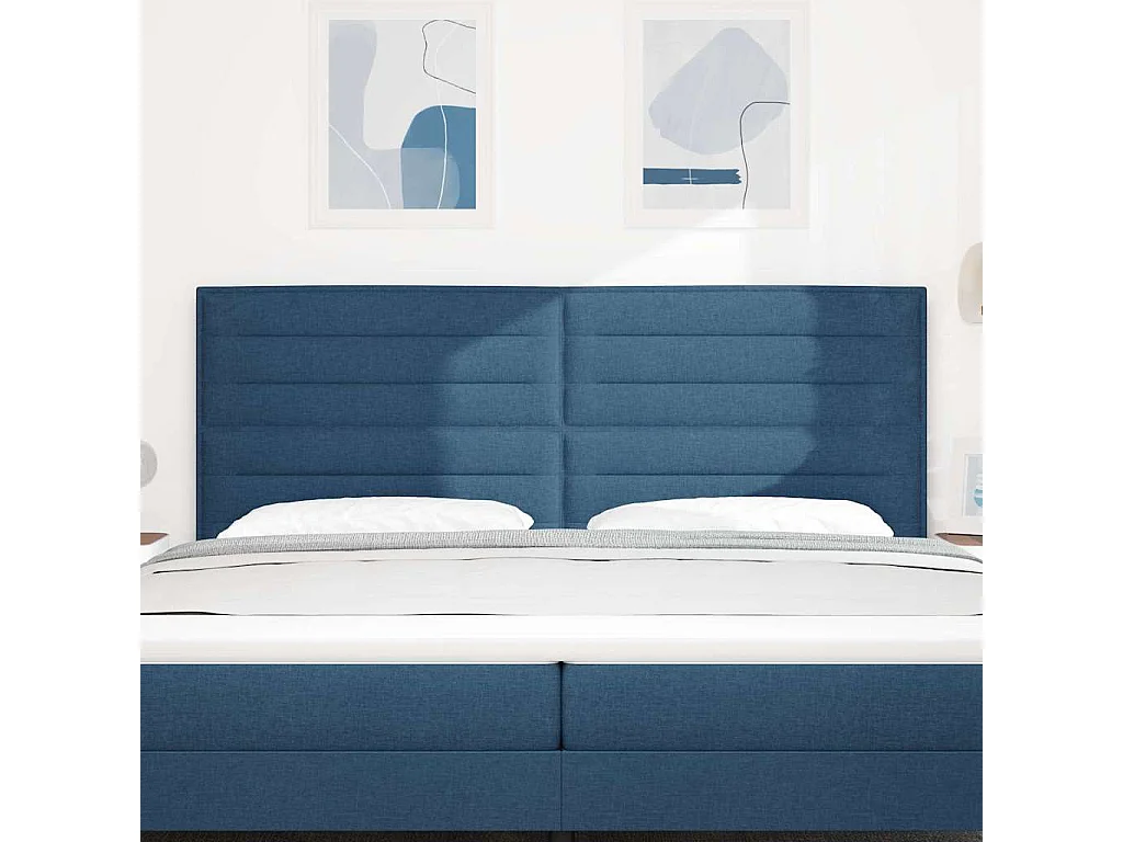 Tête de lit LED avec des lumières à LED Bleu 200 cm tissu