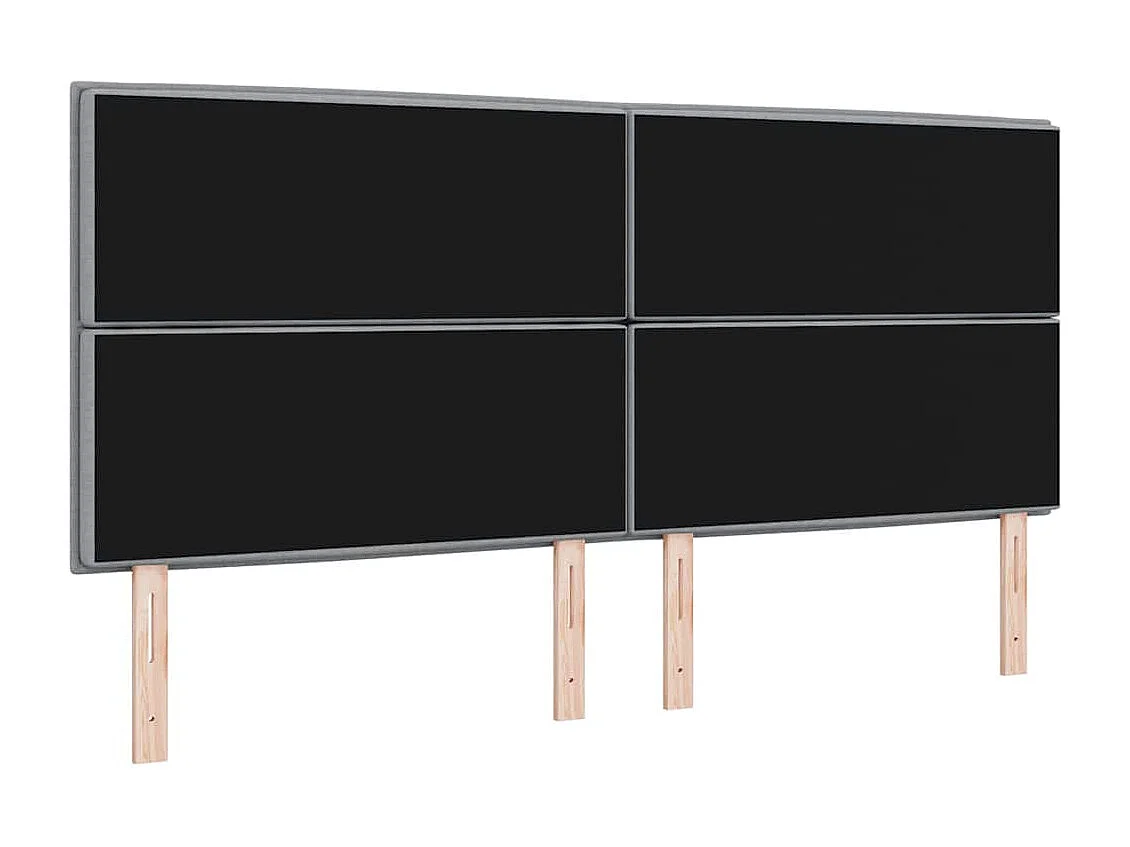 Cabecero LED con luces de tiras LED Gris claro 200 cm tela