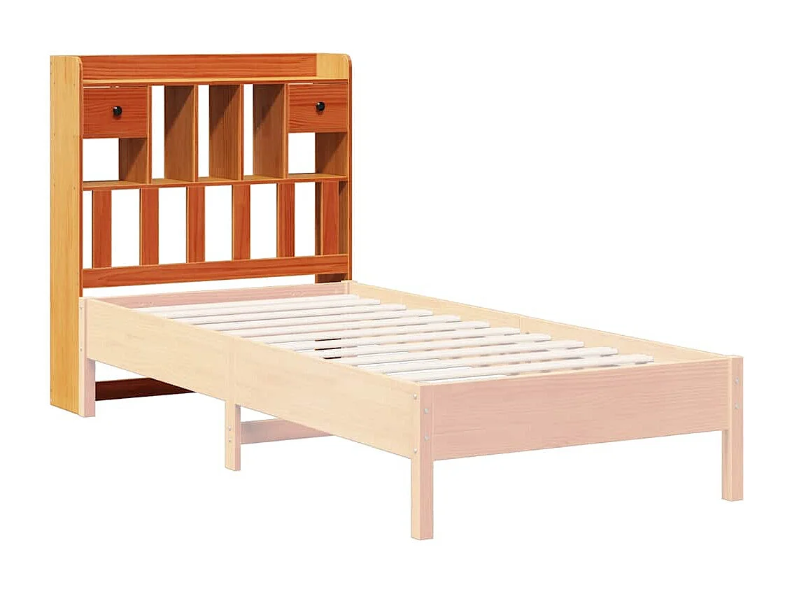 Tête de lit avec rangement cire marron 75 cm bois massif de pin