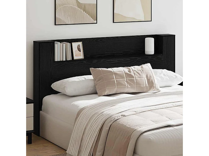 Cabecero de armario con estante Roble negro 180 x 17 x 104.5 cm