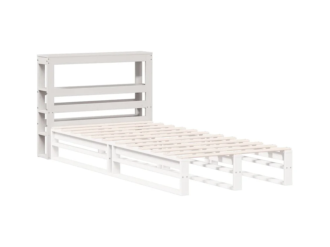 Hoofdbord met schappen 90 cm massief grenenhout wit