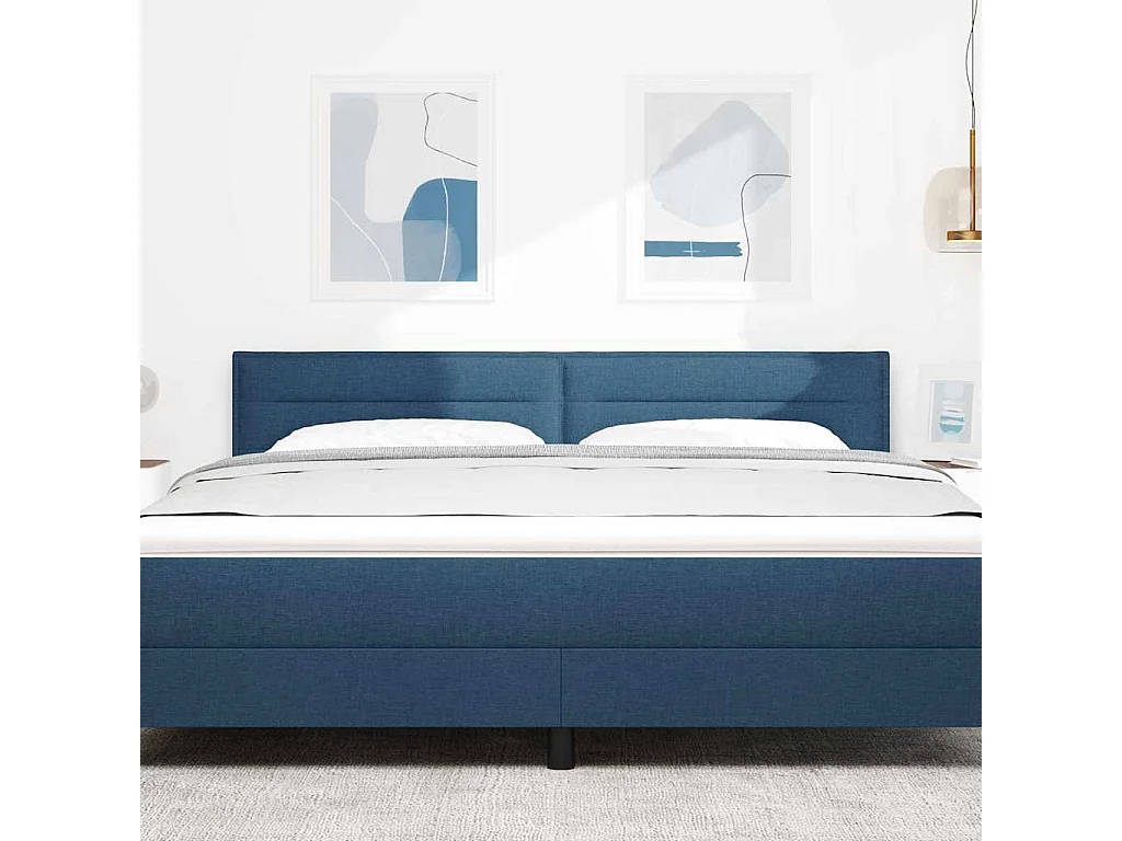 Tête de lit LED avec des lumières à LED Bleu 180 cm tissu