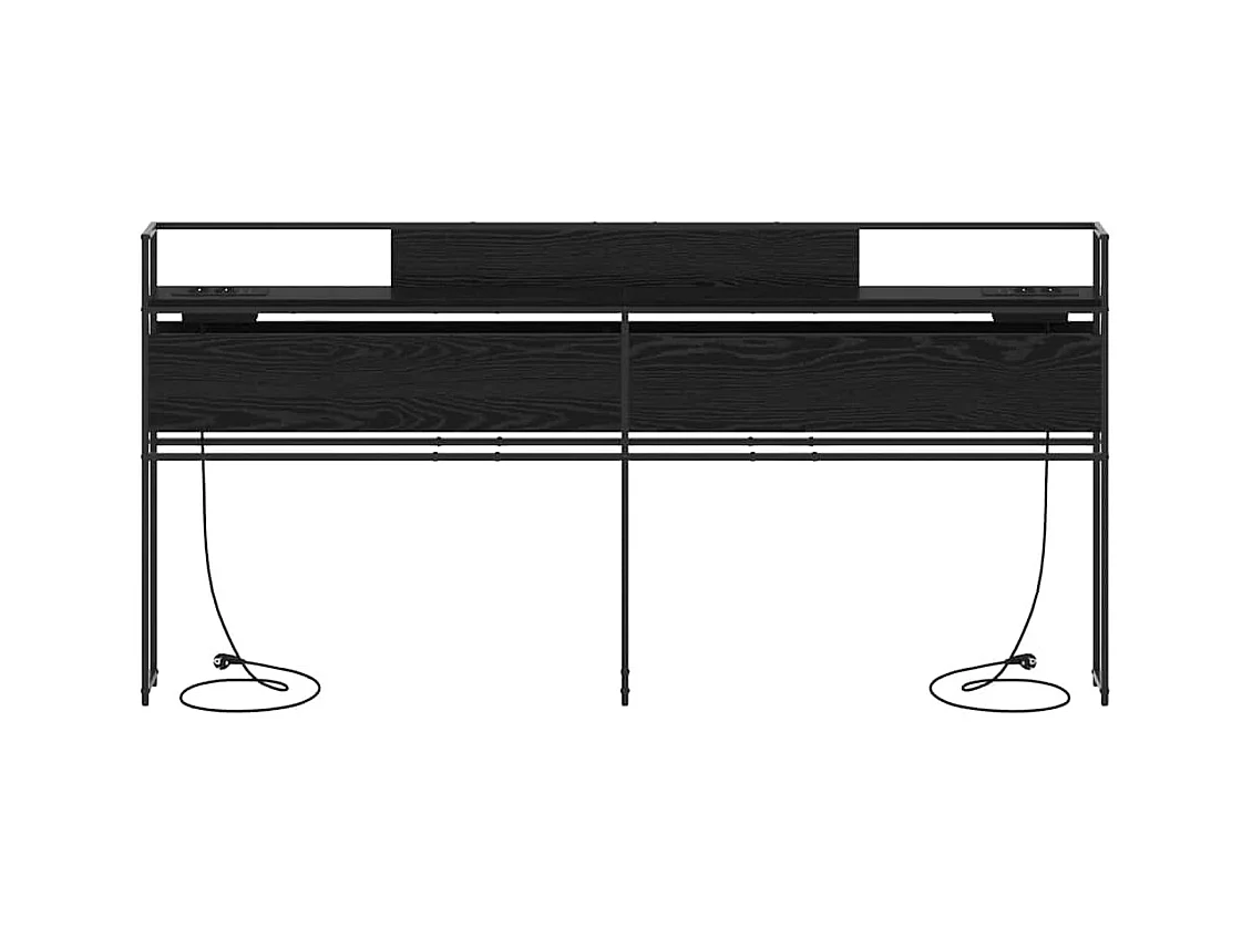 Tête de lit de rangement Chêne noir 200 cm Bois d'ingénierie