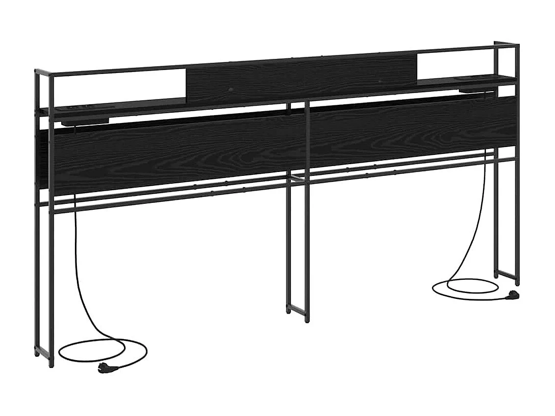 Tête de lit de rangement Chêne noir 200 cm Bois d'ingénierie